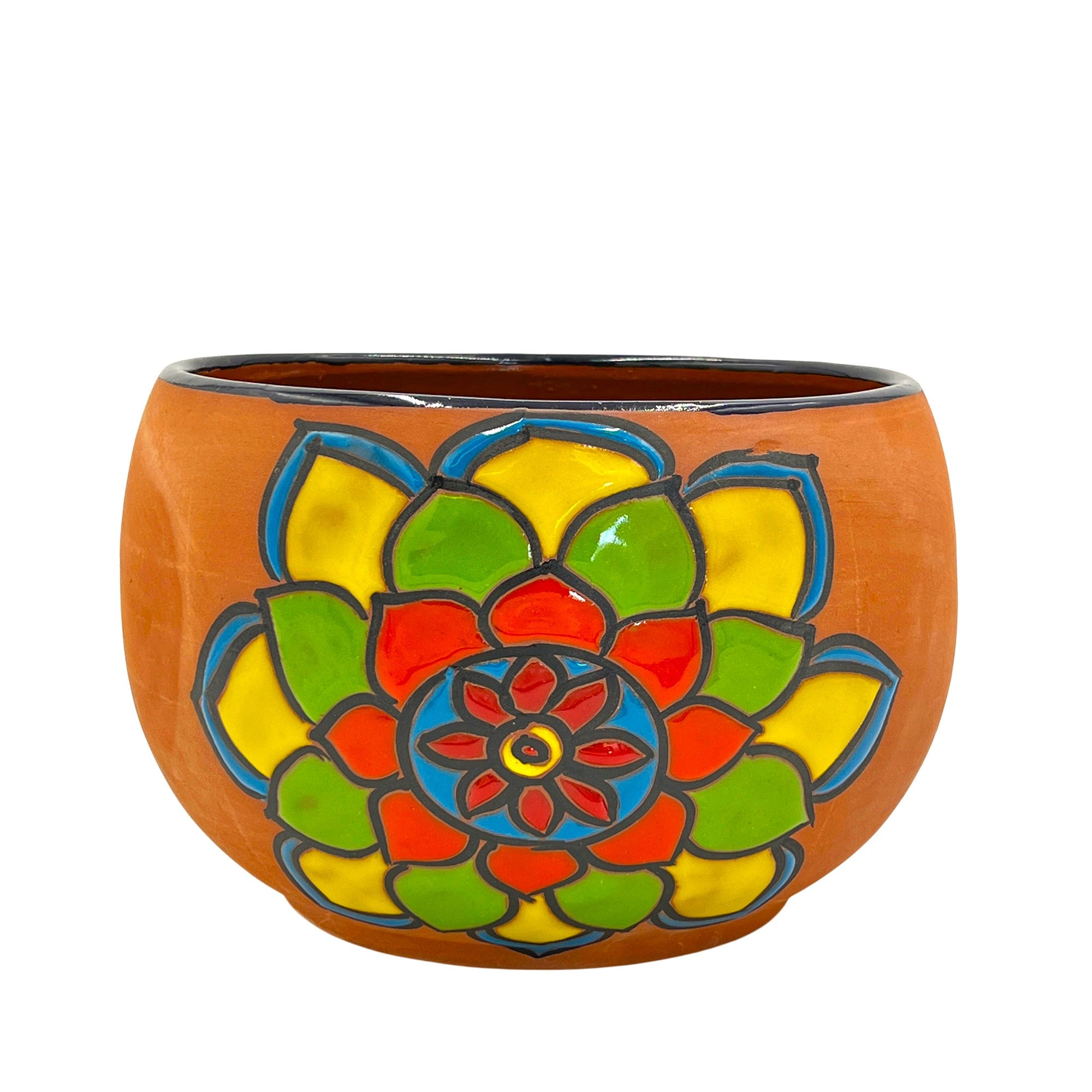 mexican plant pot Mexican Talavera Bule Planter Hand Painted