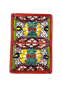 Thumbnail for Mexican Talavera Ceramic Divided Serving Dish - Dual Section, 10