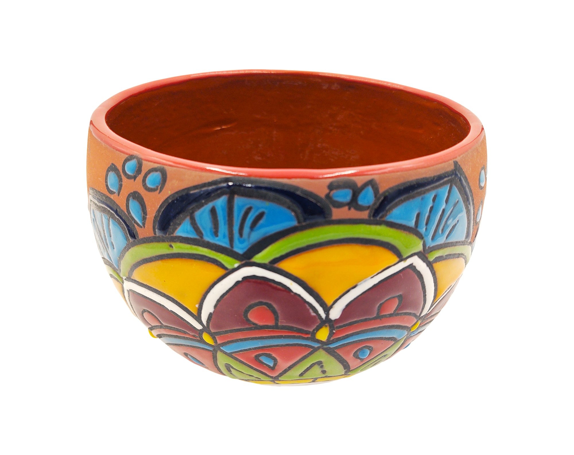 Mexican Talavera Bule Terracotta Planter Pot Hand Painted