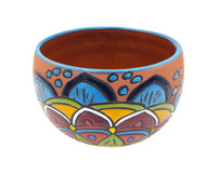 Thumbnail for Mexican Talavera Bule Terracotta Planter Pot Hand Painted - Light Blue Trim