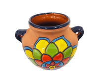 Thumbnail for Mexican Talavera Terracotta Cubanito Wall Planter Pot, Hand Painted Traditional Maceta de Pared for Home & Garden Décor - Dark Blue Trim Trim