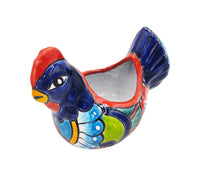 Thumbnail for Mexican Talavera Gallina Chica (Small Chicken) Mexican Planter Pot Hand Painted  Décor Hen Planter - Red Trim