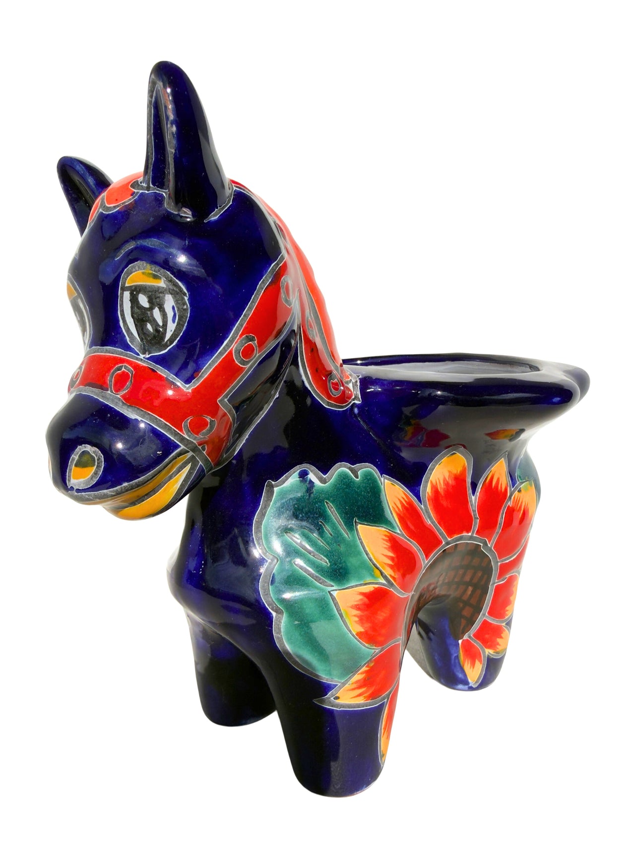 Mexican Talavera Donkey Planter – Hand-Painted Ceramic Burro Pot for Garden, Patio & Home Decor