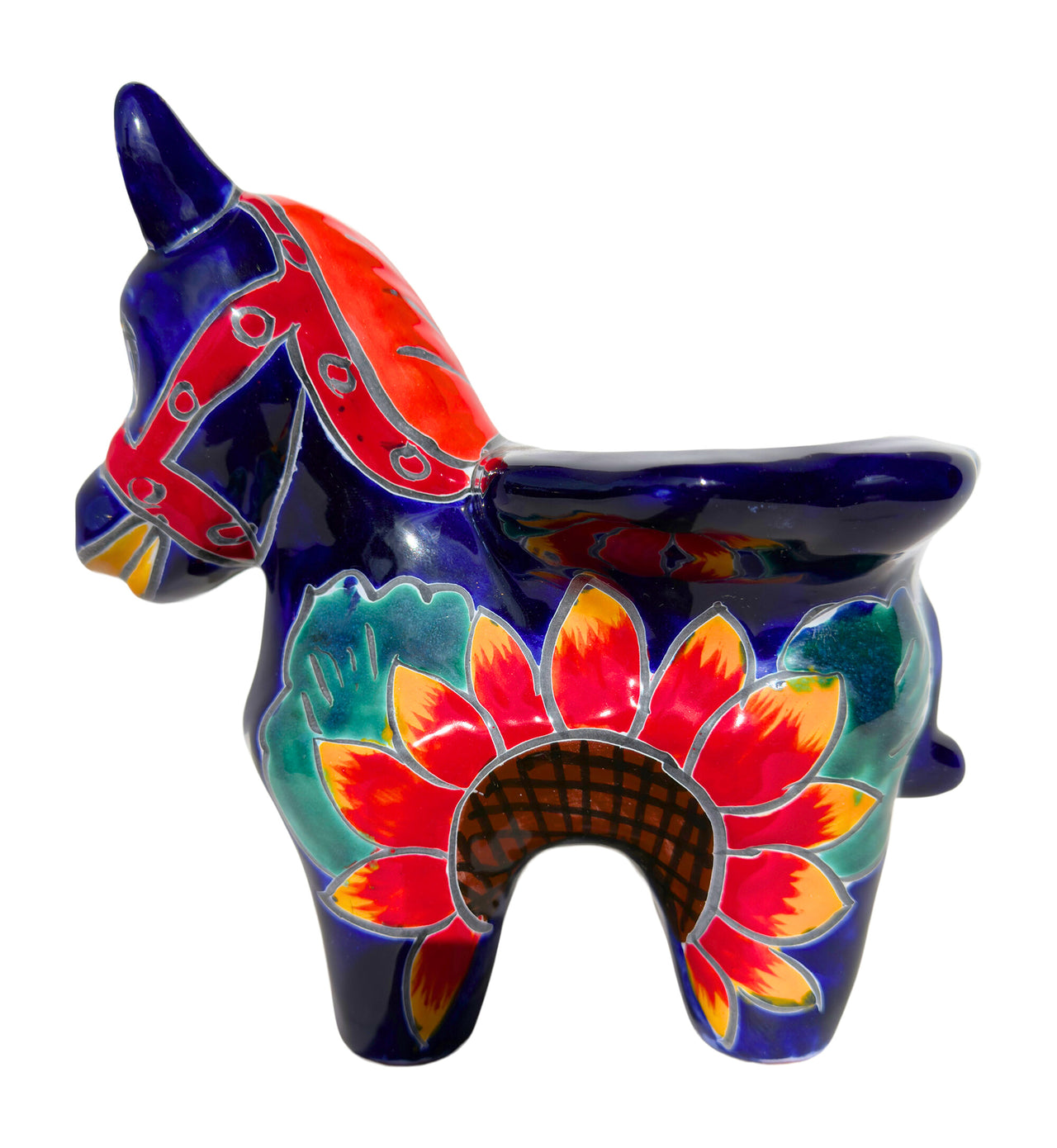 Mexican Talavera Donkey Planter – Hand-Painted Ceramic Burro Pot for Garden, Patio & Home Decor