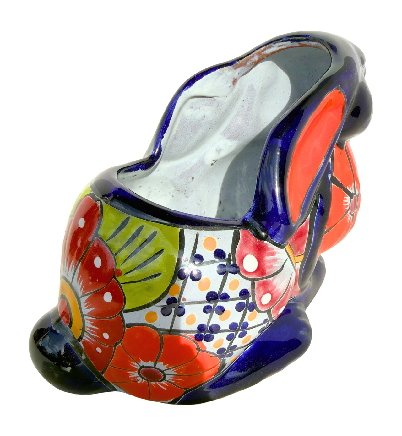 Mexican Talavera Rabbit Planter – Hand-Painted Ceramic Bunny Pot for Garden, Patio & Home Decor