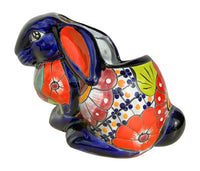 Thumbnail for Mexican Talavera Rabbit Planter – Hand-Painted Ceramic Bunny Pot for Garden, Patio & Home Decor