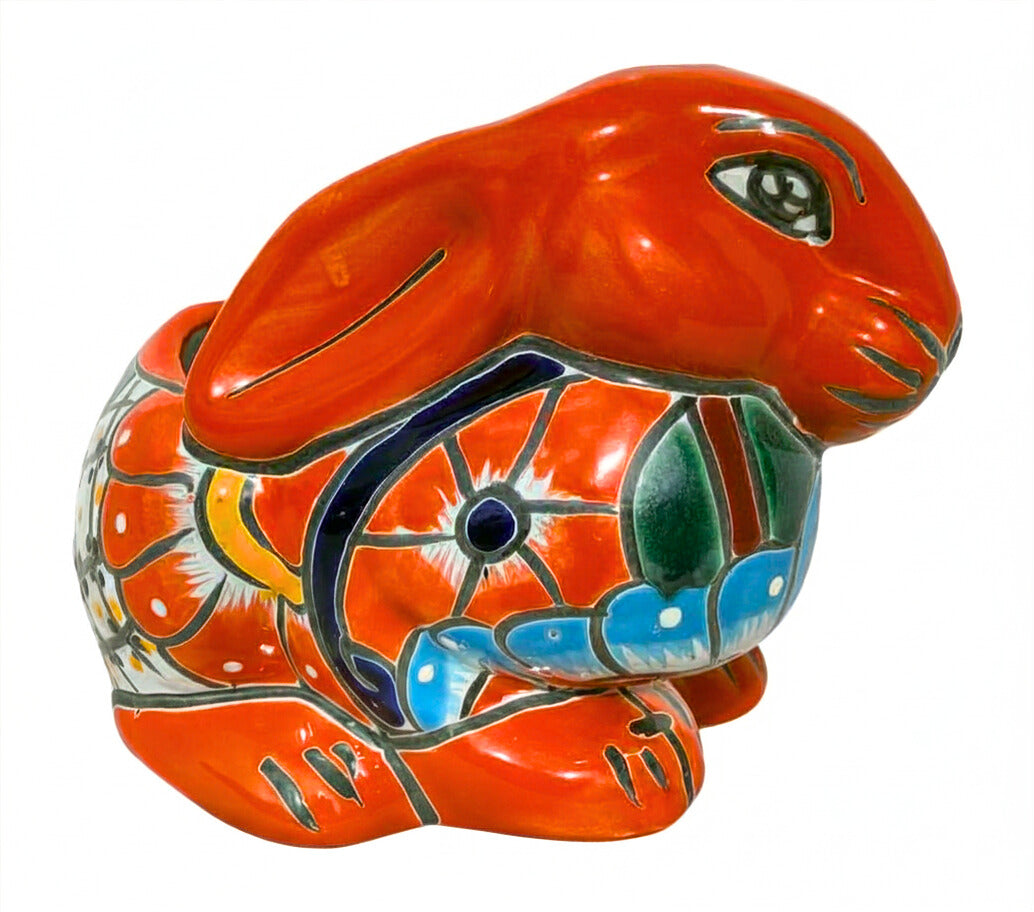 Mexican Talavera Rabbit Planter – Hand-Painted Ceramic Bunny Pot for Garden, Patio & Home Decor