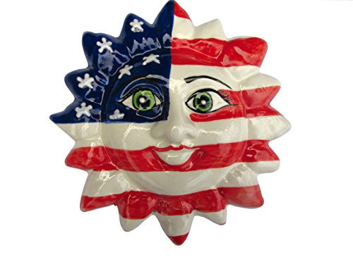 Mr. 4th of July!  Red, white and blue ceramic sun from Cactus Canyon Ceramics