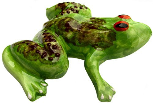 Miss Pond Frog- traditional green ceramic frog from Spain