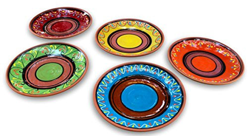 European sized, hand painted terracotta dinner plates - from Cactus Canyon Ceramics