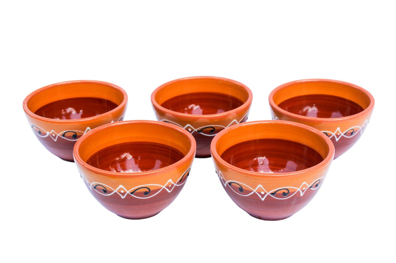 Spanish Sunset Breakfast Bowls, Set of 5 - Hand Painted From Spain