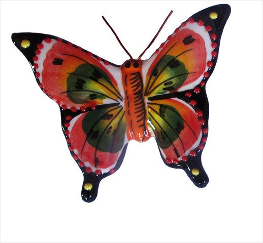 Set of 4 Small Ceramic Butterfly Wall Hangers - Hand Painted From Spain