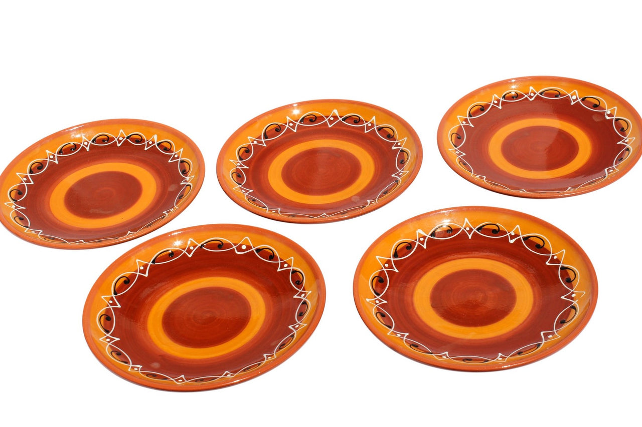 Spanish Sunset Small Dinner Plates Set of 5 (European Size) - Hand Painted From Spain