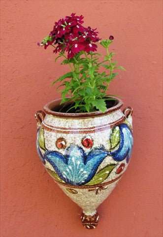 Wall Planter - Spanish Orza (Brown Design) - Hand Painted in Spain