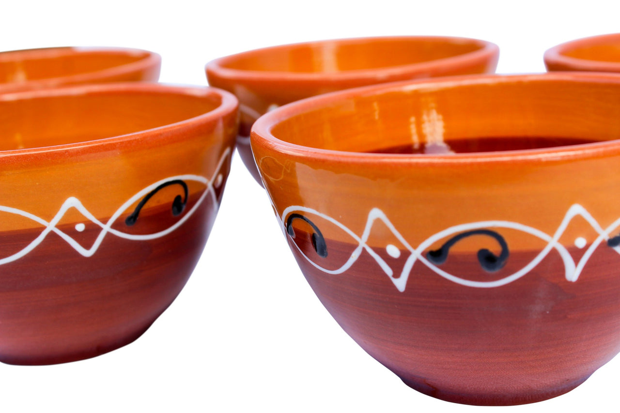 Spanish Sunset Breakfast Bowls, Set of 5 - Hand Painted From Spain