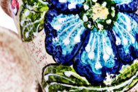 Thumbnail for Detail of a hand painted Spanish flower pot - Green Design from Cactus Canyon Ceramics