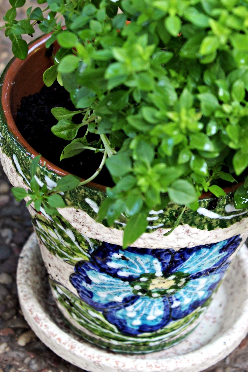 Spanish Garden Pot - Green Design