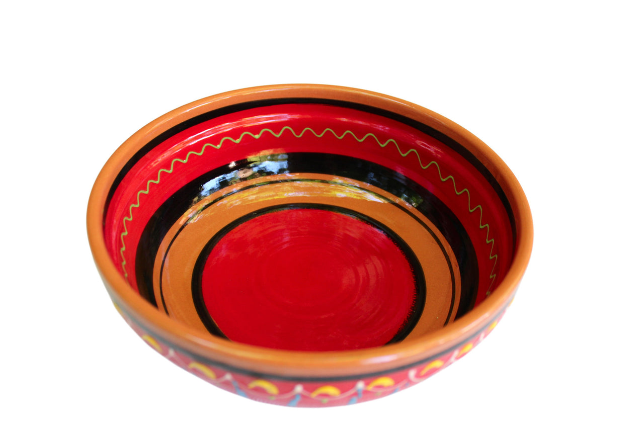 Terracotta Red, Deep Serving Dish - Hand Painted From Spain