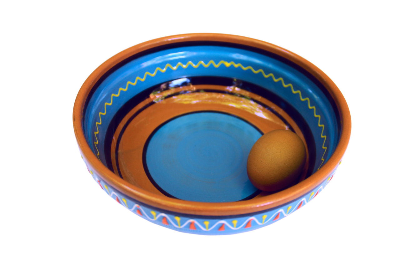 Terracotta Blue, Deep Serving Dish - Hand Painted From Spain