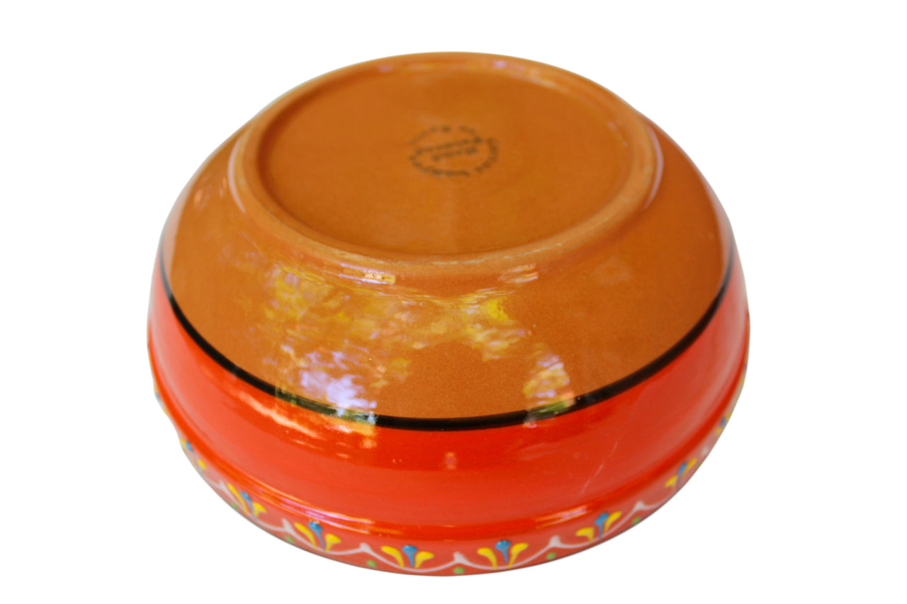 Terracotta Orange, Deep Serving Dish - Hand Painted From Spain