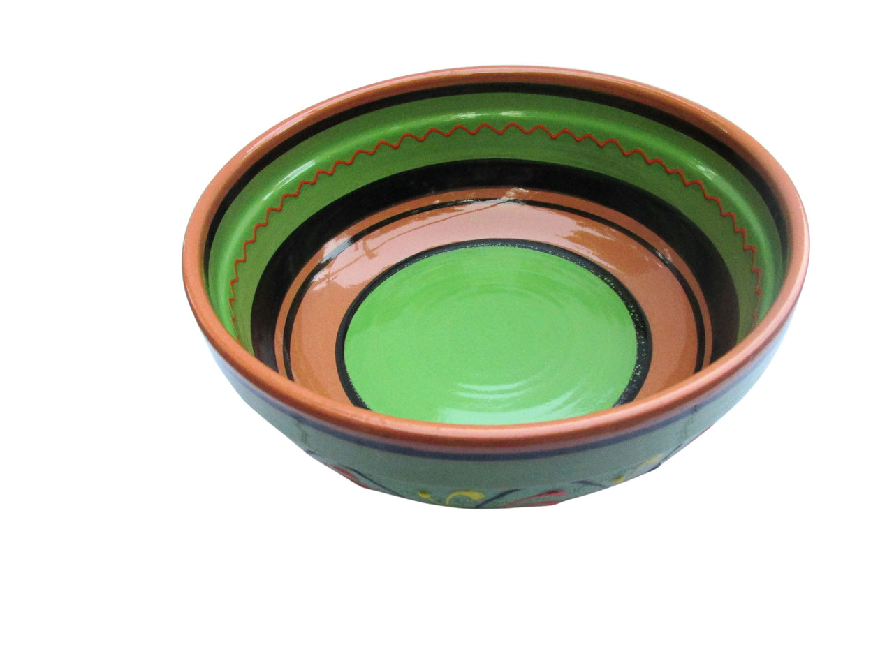 Terracotta Green, Deep Serving Dish - Hand Painted From Spain
