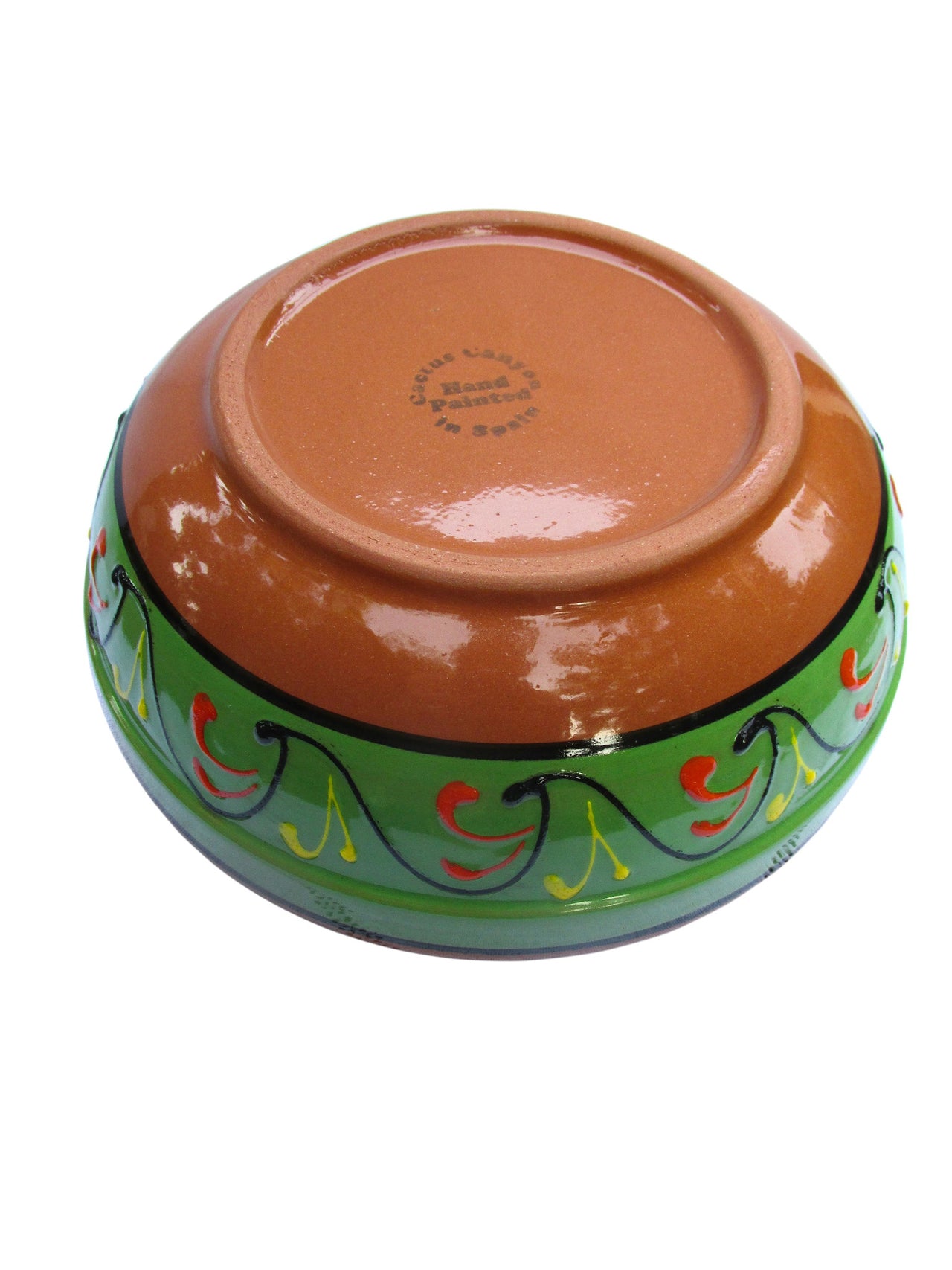 Terracotta Green, Deep Serving Dish - Hand Painted From Spain