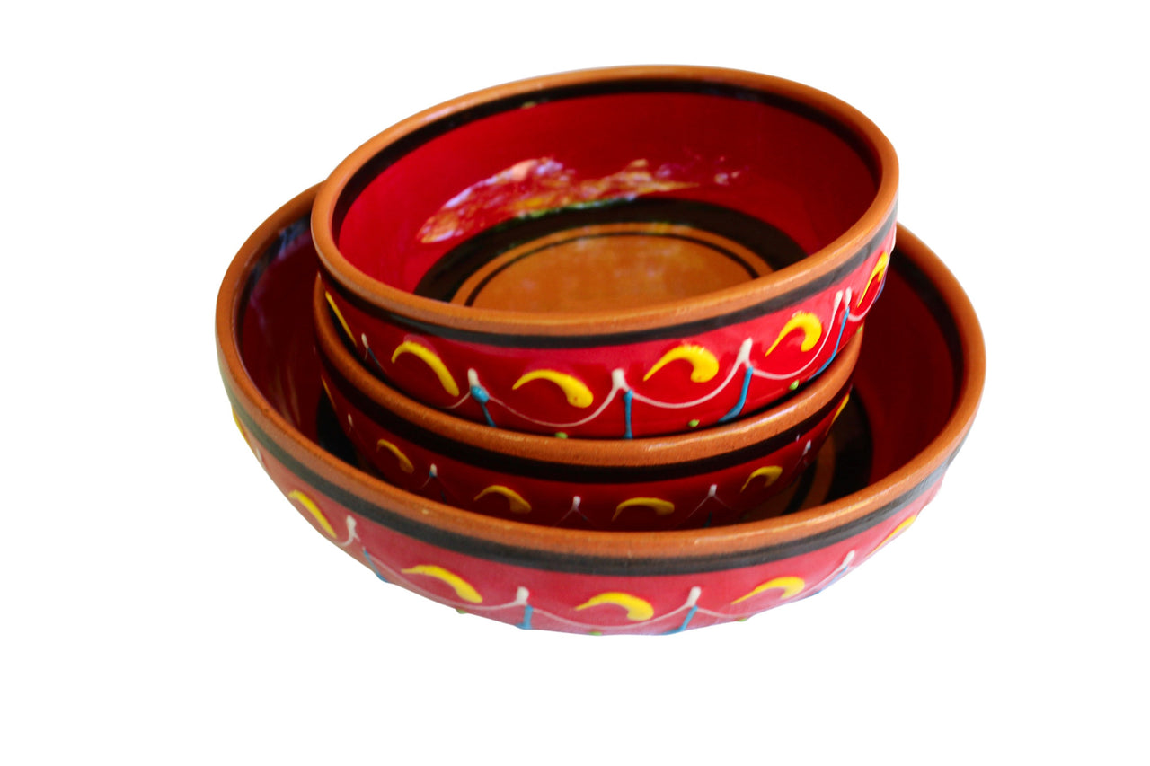Terracotta Red - Festive Set - Hand Painted From Spain
