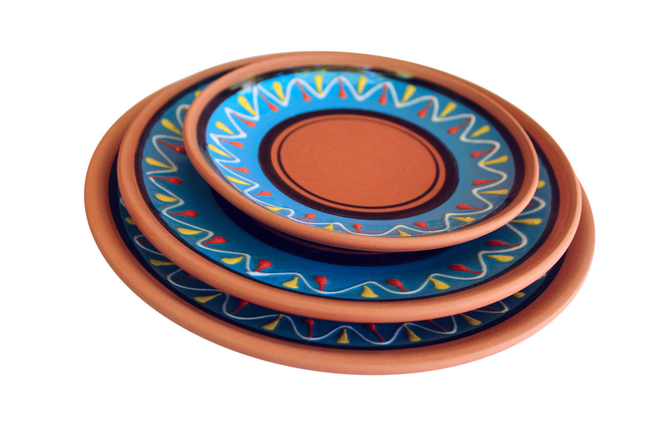 Terracotta Salad Plates, Set of 5 - Hand Painted From Spain