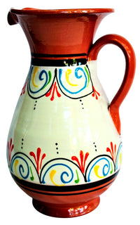 Thumbnail for Terracotta White, 2 Quart Pitcher - Hand Painted From Spain
