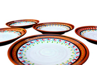 Thumbnail for Terracotta White, Small Dinner Plates Set of 5 (European Size) - Hand Painted From Spain