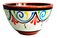 Thumbnail for Terracotta White Breakfast Bowls, Set of 5 - Hand Painted From Spain
