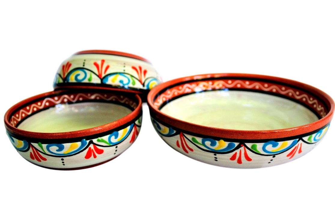 Terracotta White - Festive Dipping Set - Hand Painted From Spain