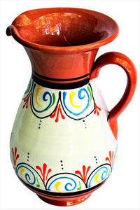 Thumbnail for Terracotta White, 2 Quart Pitcher - Hand Painted From Spain