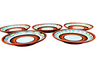 Thumbnail for Terracotta White Salad Plates, Set of 5 - Hand Painted From Spain