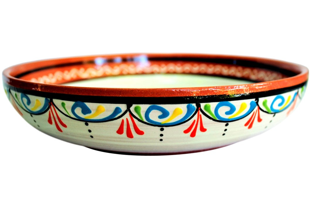 Terracotta White, Serving Dish - Hand Painted From Spain