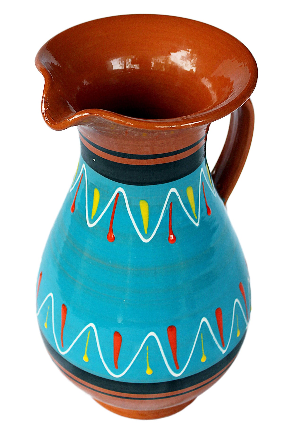Terracotta Blue, 2 Quart Pitcher - Hand Painted From Spain