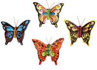 Thumbnail for Set of 4 Small Ceramic Butterfly Wall Hangers (Tropical Colors) - Hand Painted From Spain