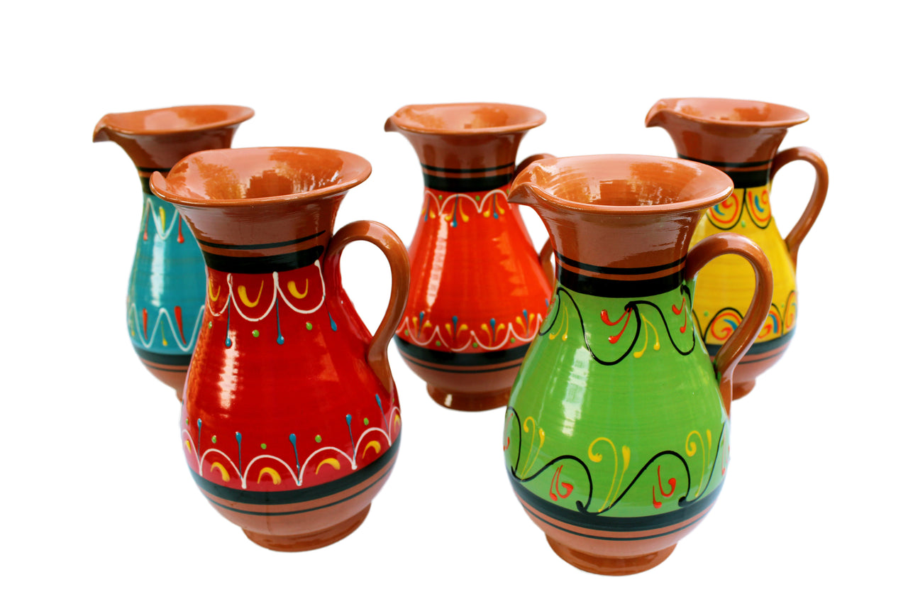 Terracotta Red, 2 Quart Pitcher - Hand Painted From Spain