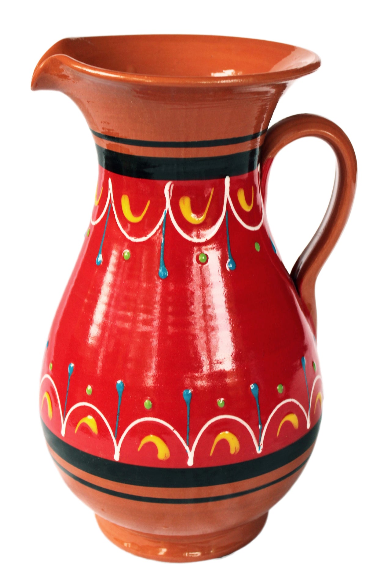 Terracotta Red, 2 Quart Pitcher - Hand Painted From Spain
