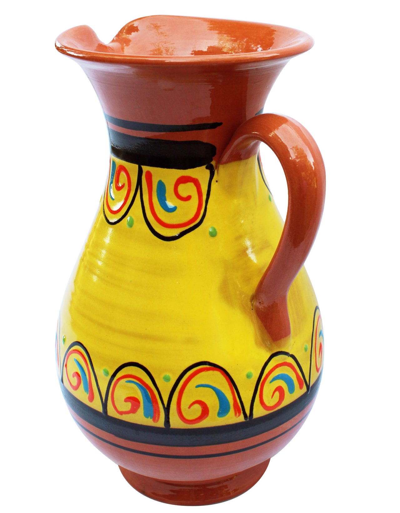 Terracotta Yellow, 2 Quart Pitcher - Hand Painted From Spain