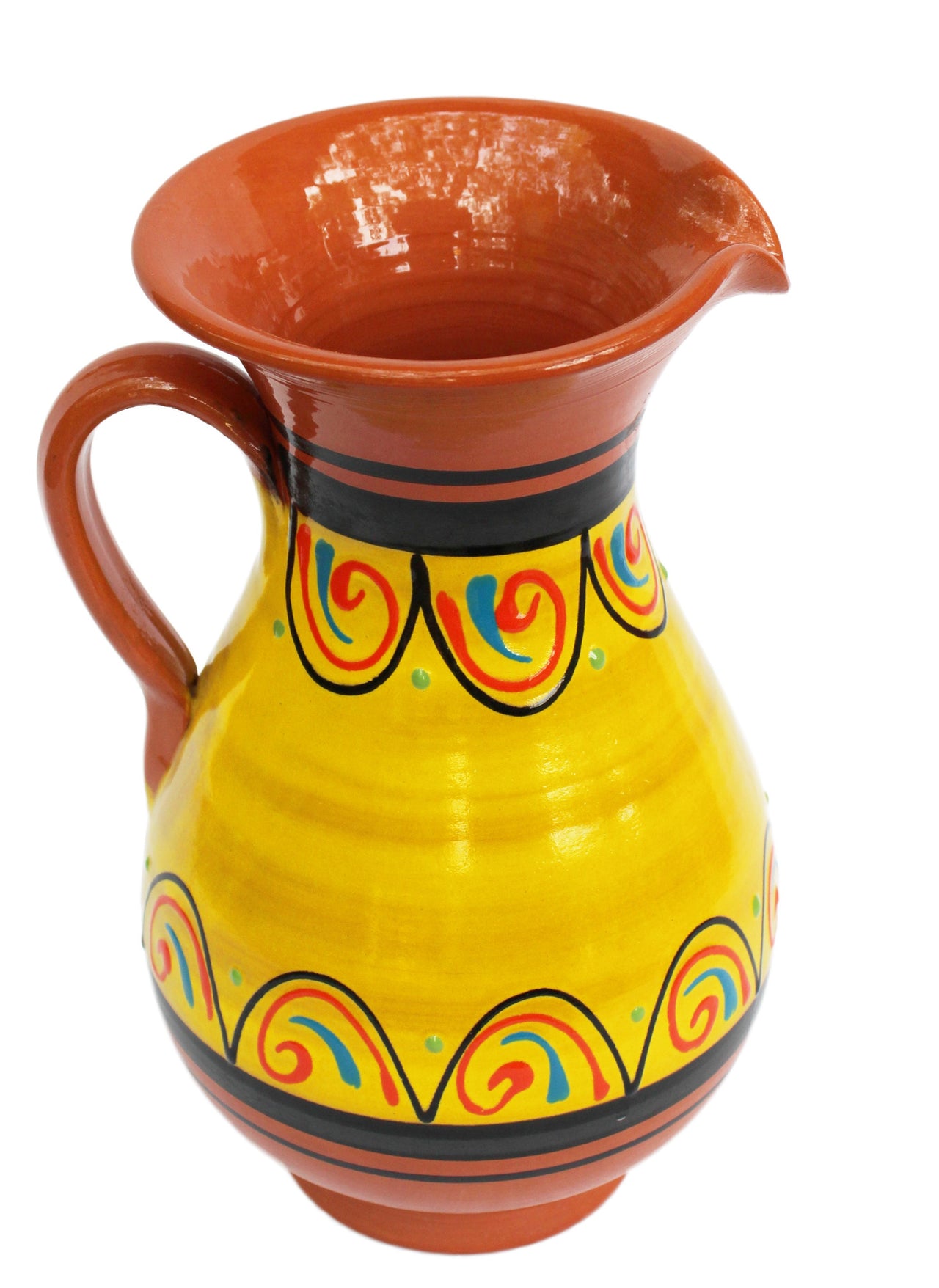 Terracotta Yellow, 2 Quart Pitcher - Hand Painted From Spain
