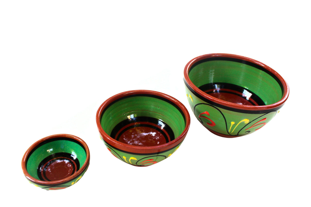 Terracotta Breakfast Bowls, Set of 5 - Hand Painted From Spain