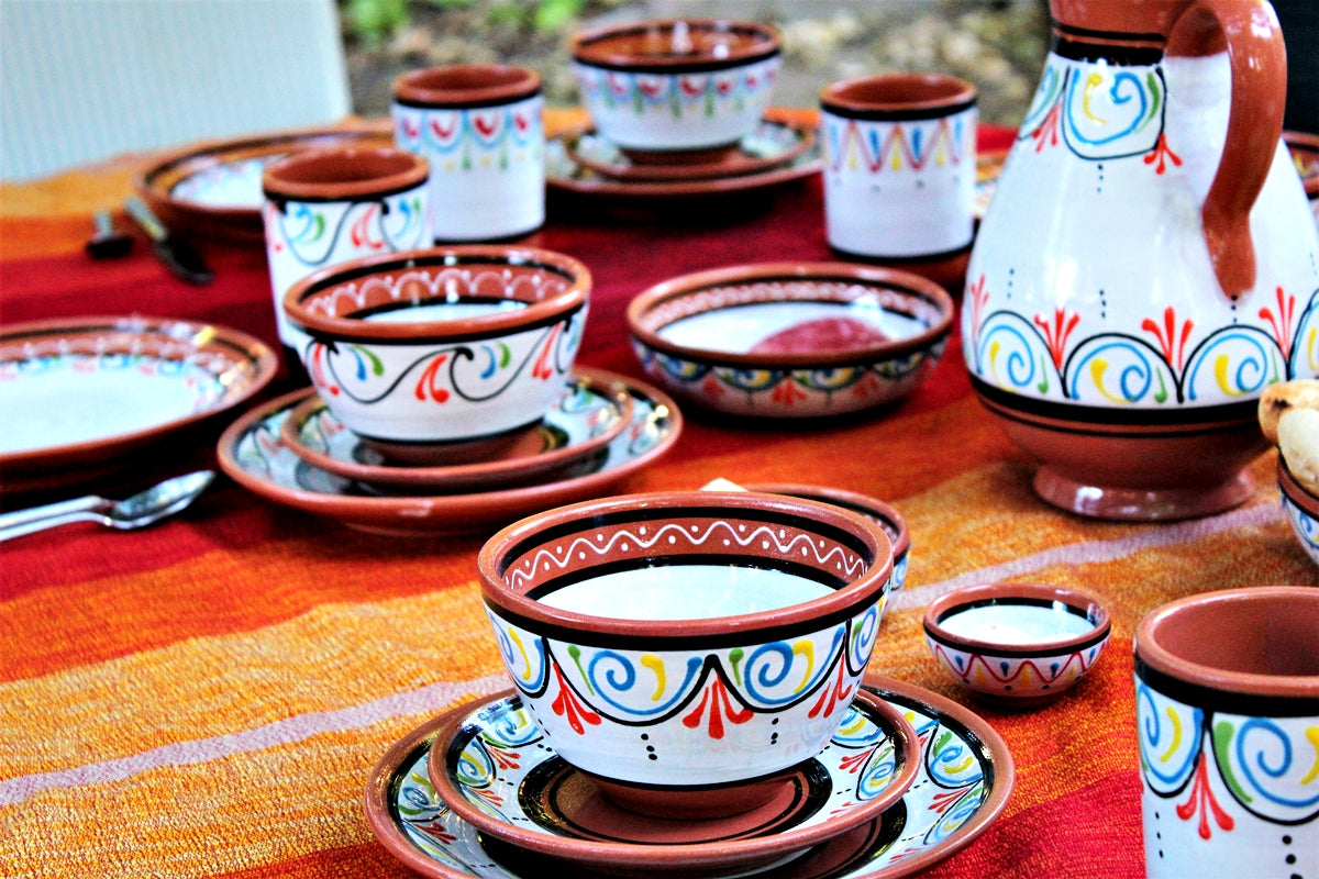 Terracotta White Mini-bowl Set of 5 - Hand Painted From Spain