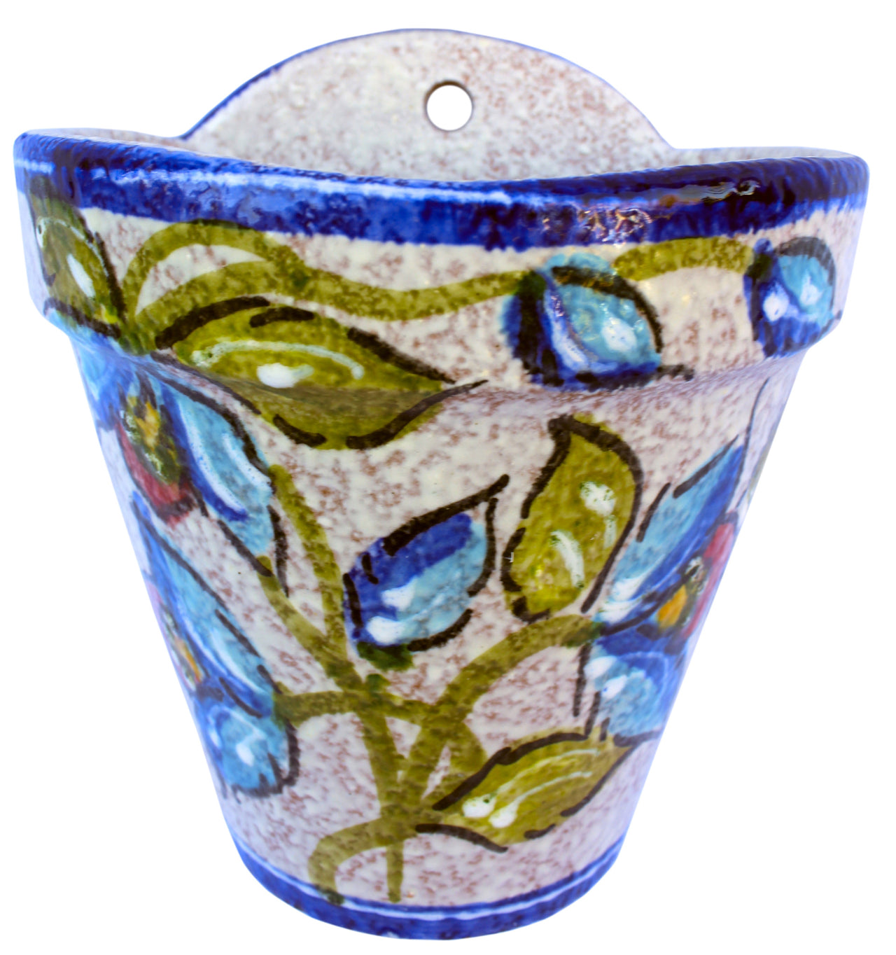 Wall Hanging Flower Pot (Blue Corazon) - Hand Painted in Spain