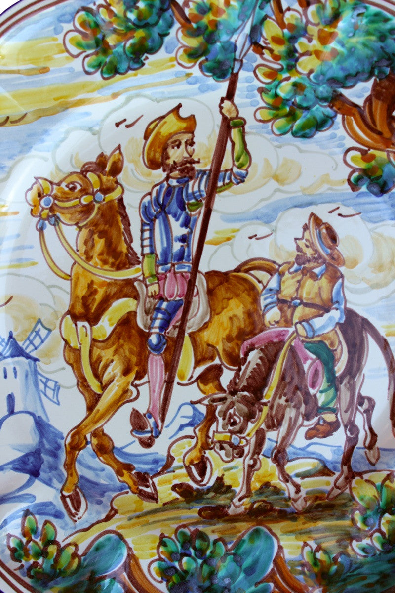 Decorative Plate - Don Quixote & Sancho Panza (Spear Up)