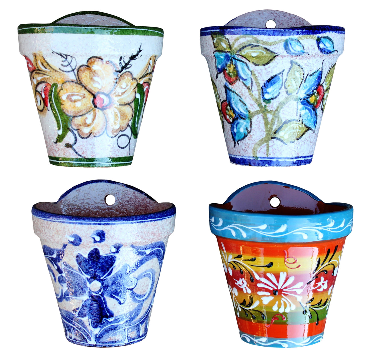 Wall Hanging Flower Pot (Blue Corazon) - Hand Painted in Spain
